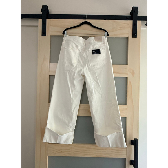 Paige Sasha Ankle White Jeans Women’s Size 31 | Straight Leg Cropped Denim Pants - Picture 2 of 4